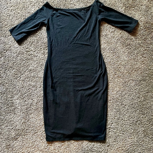 Lauren Conrad Maternity Size Medium Grey Off Shoulder Knee-length Dress - Picture 3 of 3